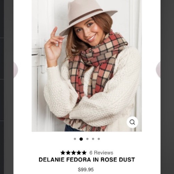 NWT Australian Wool Felt Fedora Hat in Rose Dust - Picture 6 of 6